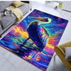 Psychedelic Neon Pelican Print Carpet for Bedroom Living Room Bedside Sofa Floor Mat Modern Home Decor Area Rug Large Size