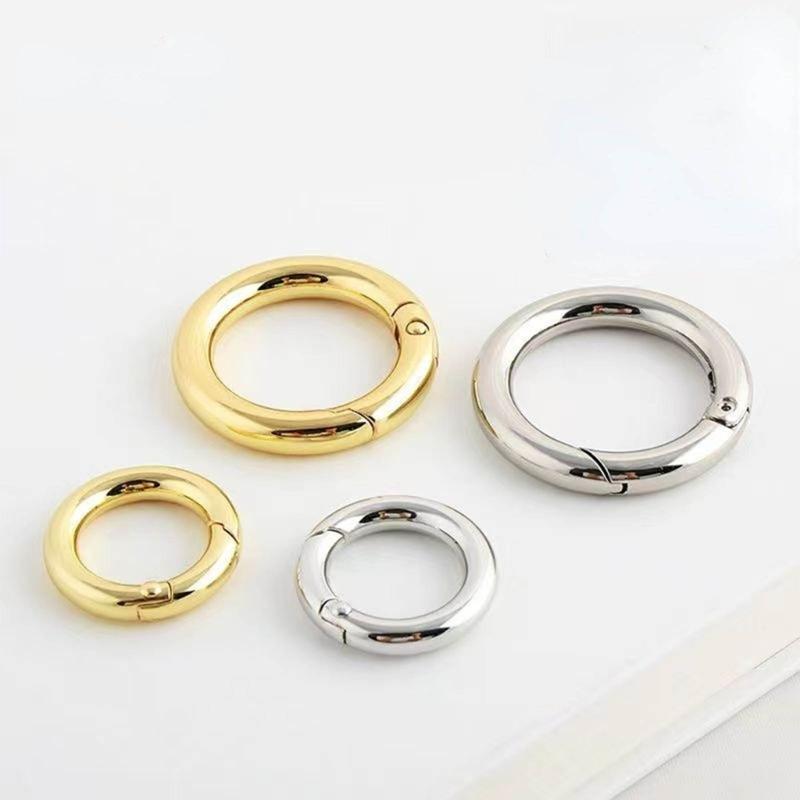 10 Pack Spring Rings Round Hook Accessories DIY Crafts Supplies Alloy Material for Jewelry Making and Bag Embellishments