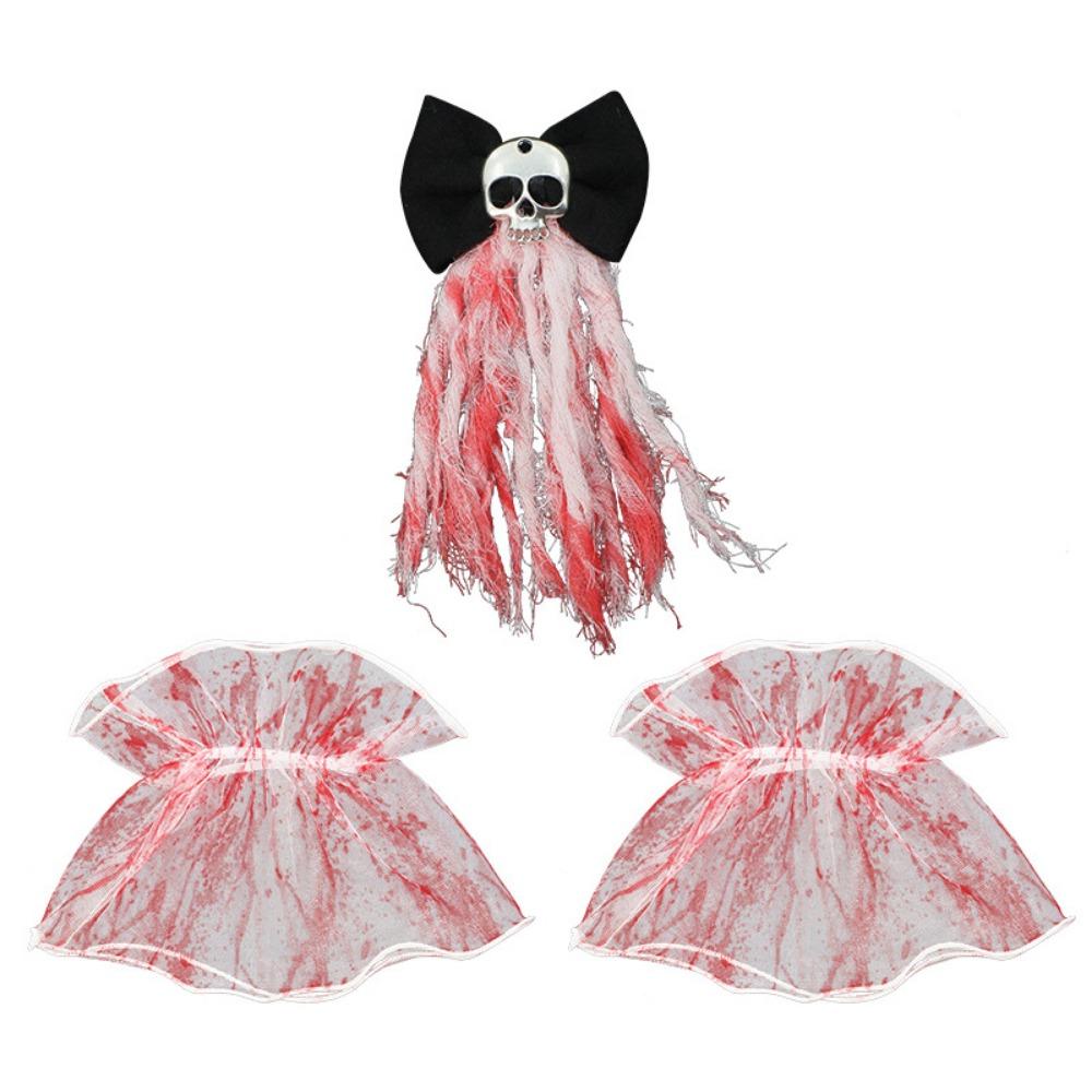 Rose Halloween Bridal Headwear Bloodstain Skeleton Hand Rose Hairpin  Cosplay Prop