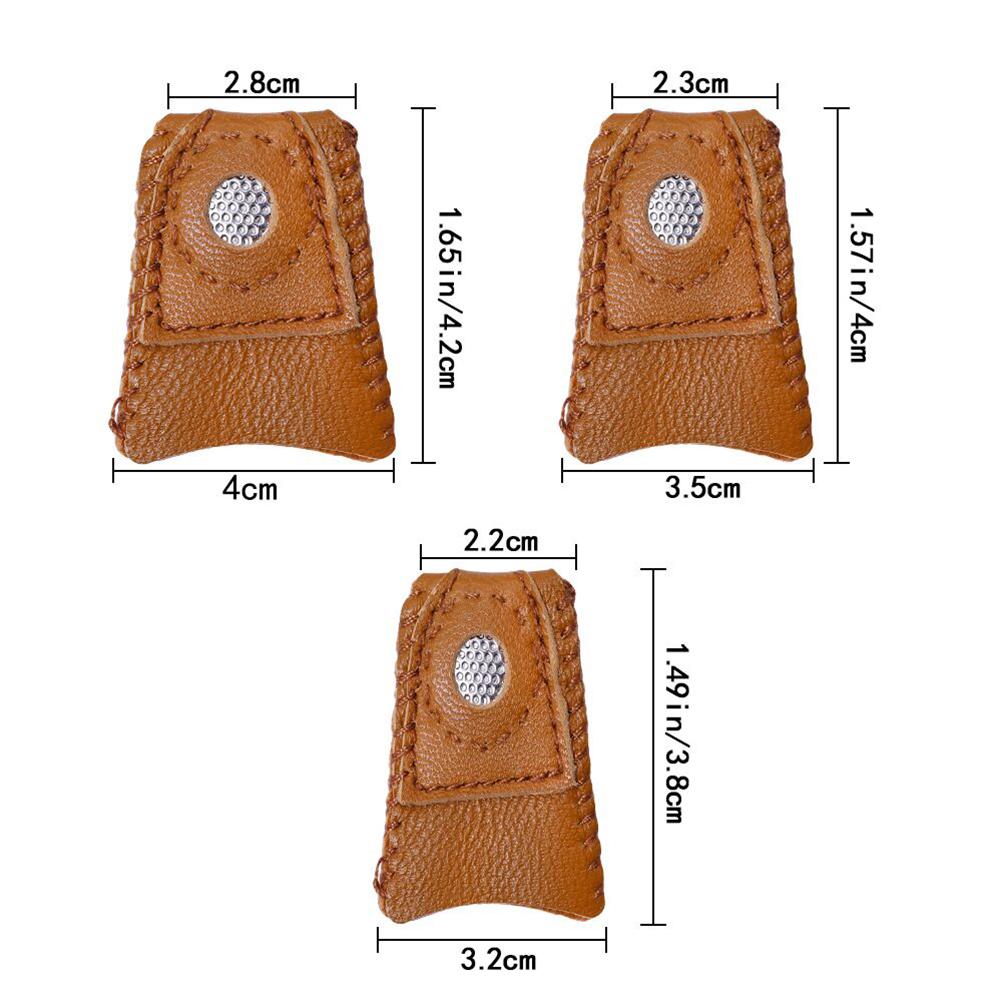 1pc Thimble Finger Protector Sheepskin Thumb Sleeve Size L For Sewing Quilting Embroidery Craft Ductile Comfortable