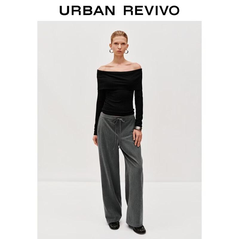 UR 2026 Spring One-Shoulder Slim Knit Top M