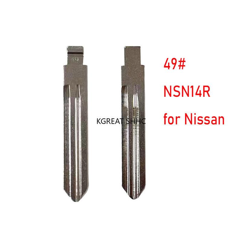 

10pcs 49# KD Metal Blank Uncut Flip NSN14R KD Remote Key Blade for Nissan Remote Car Key Blade NO.49 for Xhorse VVDI KD Remote 49 NSN14R