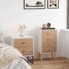 Comfortable 4 Drawer Dresser Bedroom Nightstand With Raised Legs For Living Room 40x30x75 Cm White And Natural