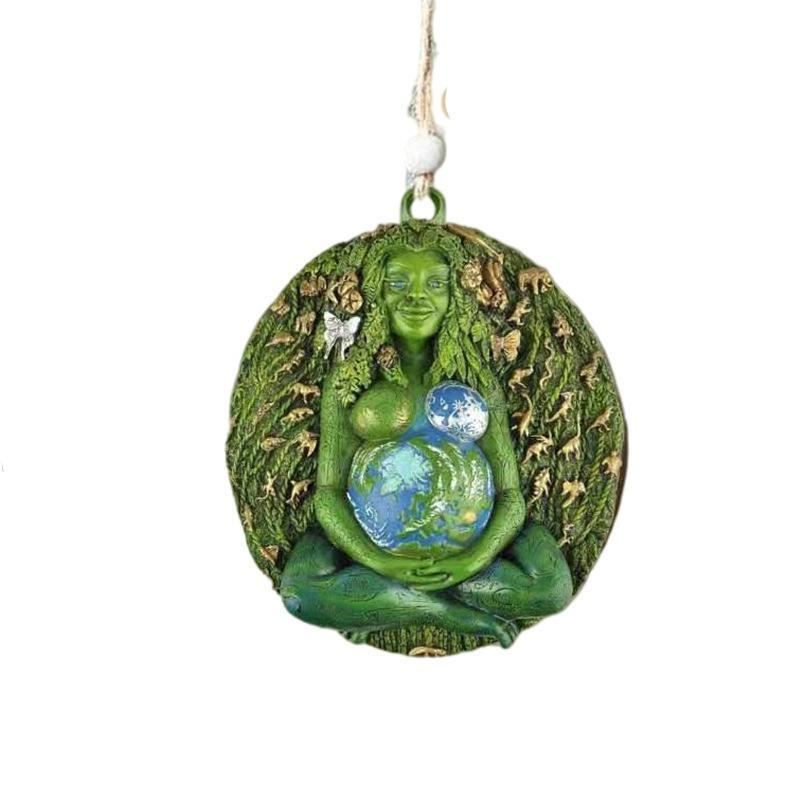 New Earth Goddess Mother Earth Pendant Necklace Creative Novel Art Ornament Accessories Rope Chain Necklaces for Men Women