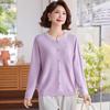 Elegant Embroidered Knit Cardigan for Mature Women