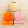 Fruit Plush Pillow With Warmth Blanket For Summer Relaxation And Office Comfort