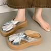 Casual Muller Slippers Thick-soled Hollow Bag Head Cool Slippers Summer Comfortable Round Head Wedge Slippers
