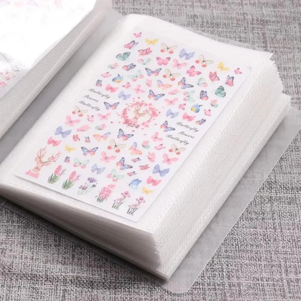 Blank Page Design Transparent Sticker Storage Book  Collecting Nail Stickers