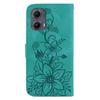 For Motorola Edge (2024) 5G Stand Case Lily Flower Imprint Leather Phone Cover