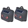 2pcs Animal Repeller Red LED Strobe Lights Waterproof Design Solar Automatic Charging ABS Housing