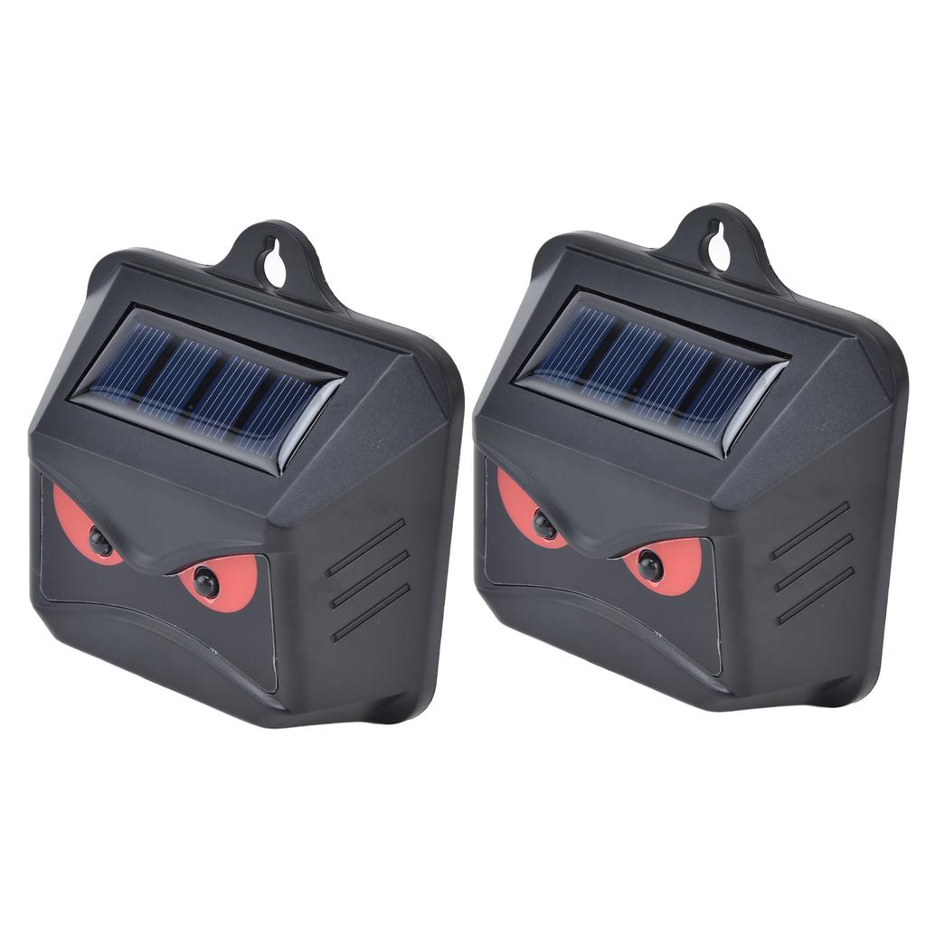2pcs Animal Repeller Red LED Strobe Lights Waterproof Design Solar Automatic Charging ABS Housing