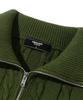 TRILLION Washable Half-Zip Collared Cable Knit (Khaki)