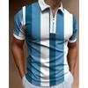 Men's Polo Shirt Business Casual Collar Retro Short Sleeve Zipper Golf Top