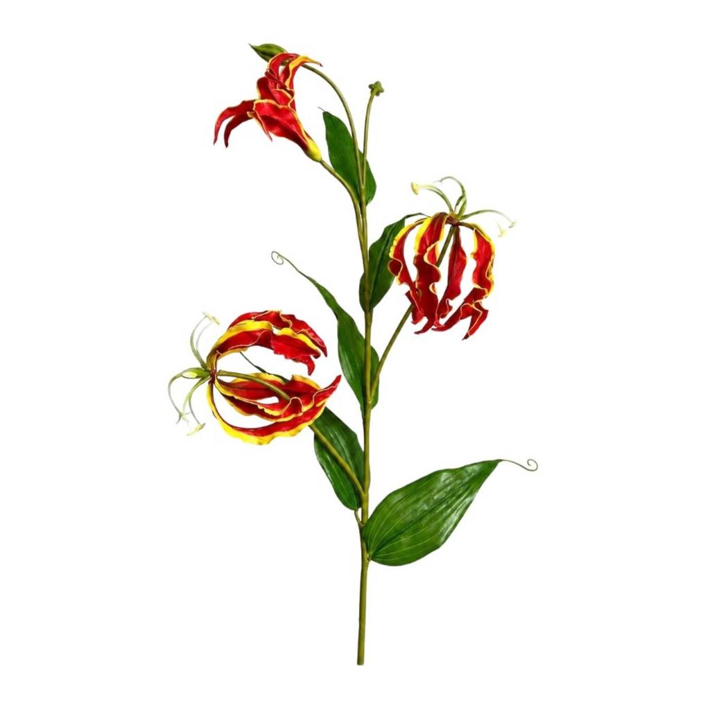 Artificial Gloriosa Lifelike Lily Stem Faux for Floral Arrangements