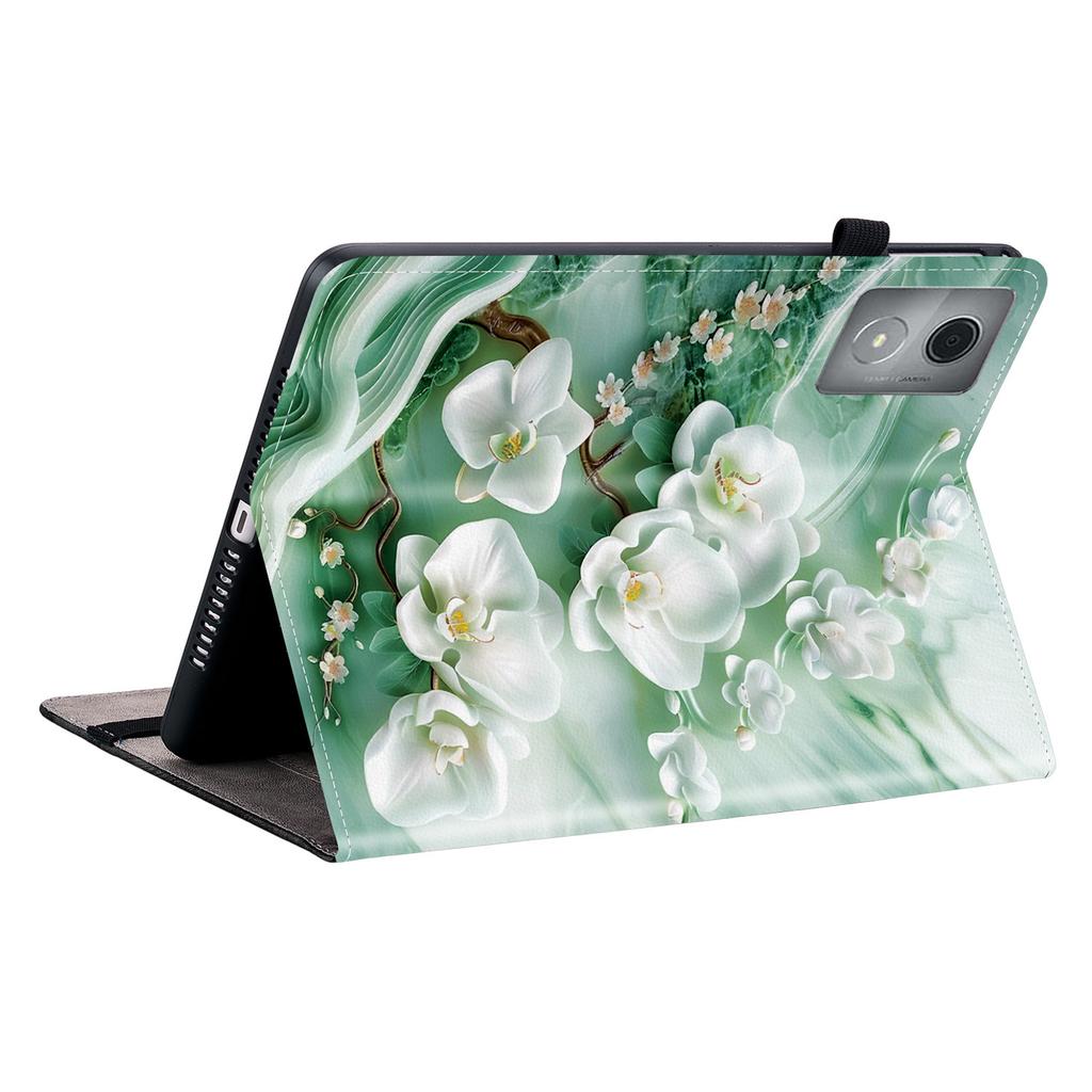 Para Lenovo Tab K11 Plus/M11 Plus Capa de Couro Estampa Suporte Capa para Tablet com Porta-Cartões