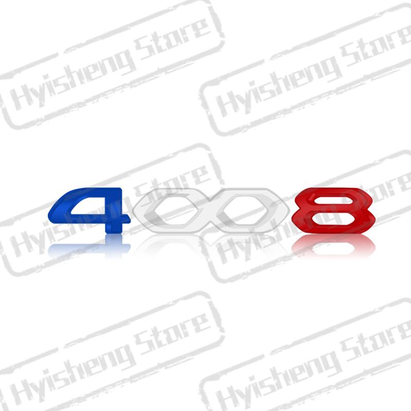 Metal Car Styling For New 2008 3008 4008 5008 Tricolor Blue White Red Sticker Front Hood Badge Rear Trunk Body Emblem