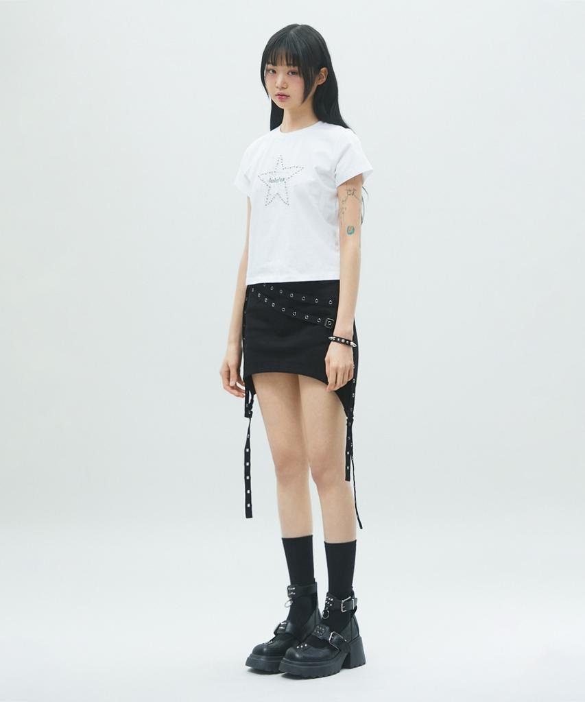 LALAFOX Lala Star Hotfix T-Shirt White White Br2Ch028