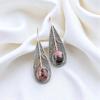 Black Rhodonite  Gemstone 925 Sterling Silver Jewelry Handcrafted Earrings 2.00" EE-72-27