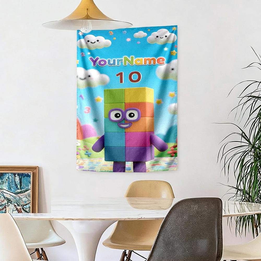 Numberblocks Custom Your Name Wall Decor Tapestry Art For Pet Memorial Birthdaywedding Party Backdrop Family Gift