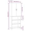 VidaXL Highboard Sonoma Grey 69.5x34x180 Cm Engineered Wood 3196089