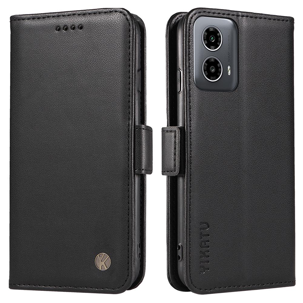 

For Motorola Moto G45 5G/G34 5G Case Card Slots PU Leather Wallet Phone Cover Black