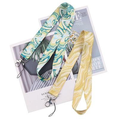 Phone Strap Webbings Ribbon Phone Hang Rope Phone Lanyard Neck Straps Marble Printing Lanyard