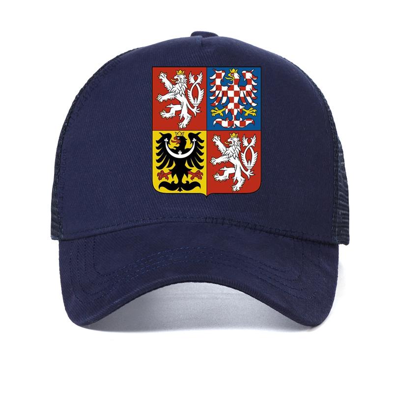 Vtipná Česká Republika Vlajka Znak Baseballová Čepice Muži Ženy Nastavitelná čepice Módní cool Síťovaná Trucker čepice Patriotické čepice