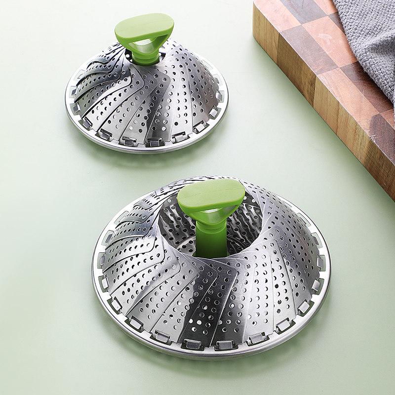 Retractable Stainless Steel Steamer Basket and Rack for Multifunctional Kitchen Use
