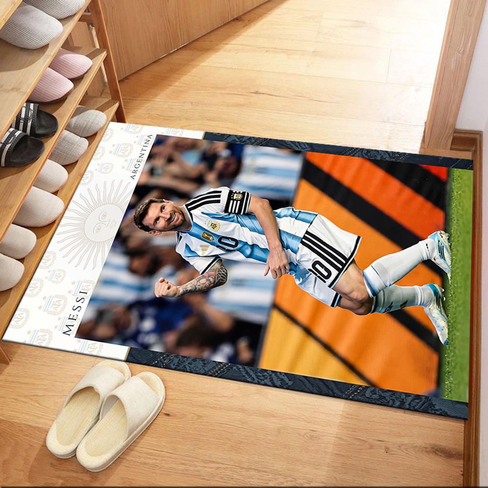 Tappeto Messi 572 Perfetto per Balcone Sala Giochi Decorare stanza Soggiorni Tappeto Antiscivolo Anime Ufficio Decor