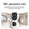 Security Surveillance Full Color Night Vision Dual Camera with 360-degree Rotation Voice