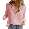 2025 European & American Style Casual Linen Long Sleeve Solid Color Shirt - Spring & Autumn Collection