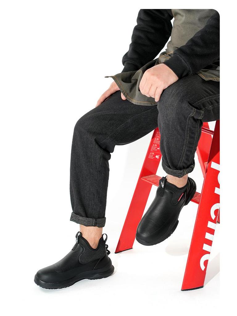 Men's Lightweight Waterproof Non-slip Work Shoes - All-Season Comfort, Oil-Resistant, Ideal for Chefs