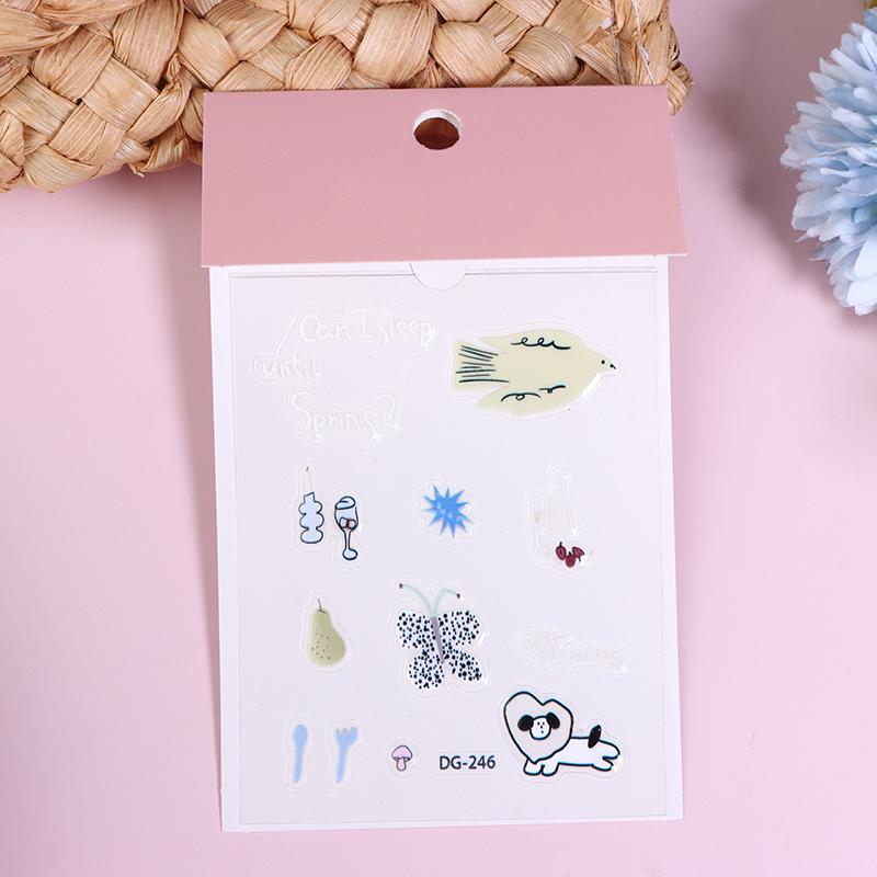 Et sett søte dataklistremerker, morsomme tredimensjonale geléplanlegger dekorative klistremerker, mobiltelefonklistremerker