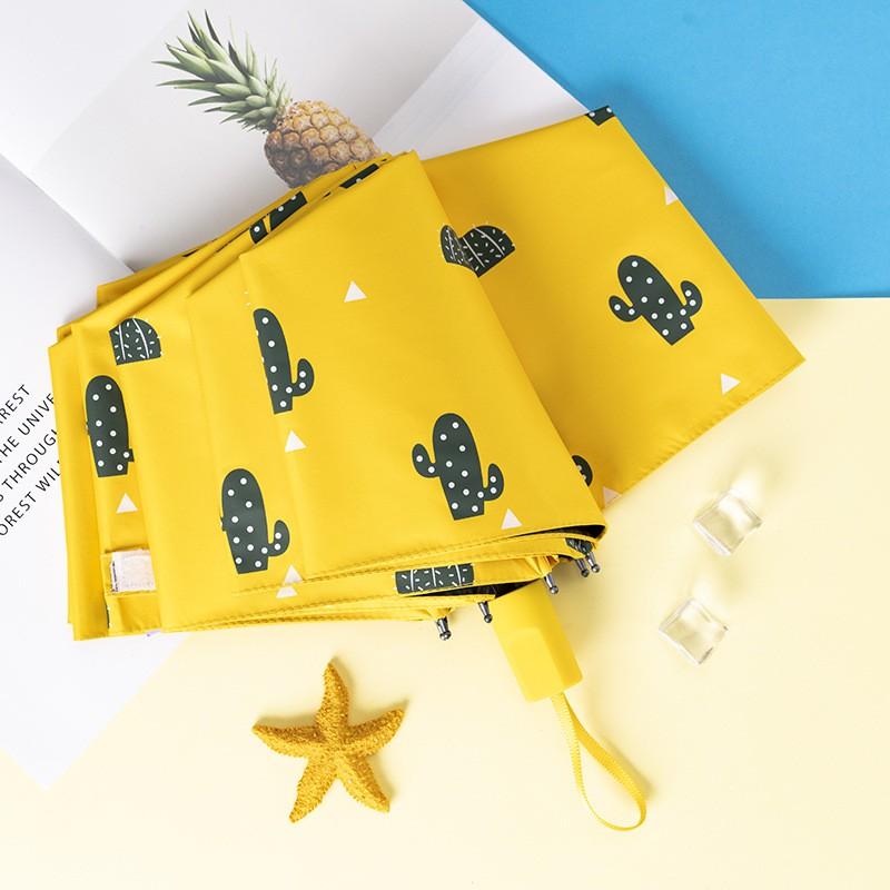 Automatic Manual Folding Umbrella Sun Rain Protection UPF50 Black Coating Cartoon Design 8-Rib Lightweight Adult