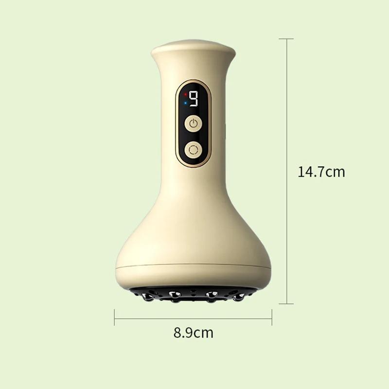 Intelligente Schröpfmassage-Maschine 9 Stufen Vakuumsaugbecher USB Wiederaufladbar für Heiße Kompresse Arm- und Beinmassage Handheld Schaben