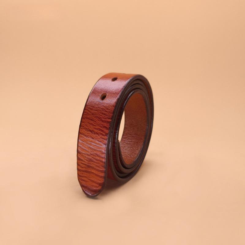 First Layer Tree Paste Leather Cowhide Belt Strip Men's Retro Belt Men's No Button Pin Buckle Scalp Ring