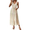 Women's Casual Holiday Summer Textured Sleeveless Seaside Dress