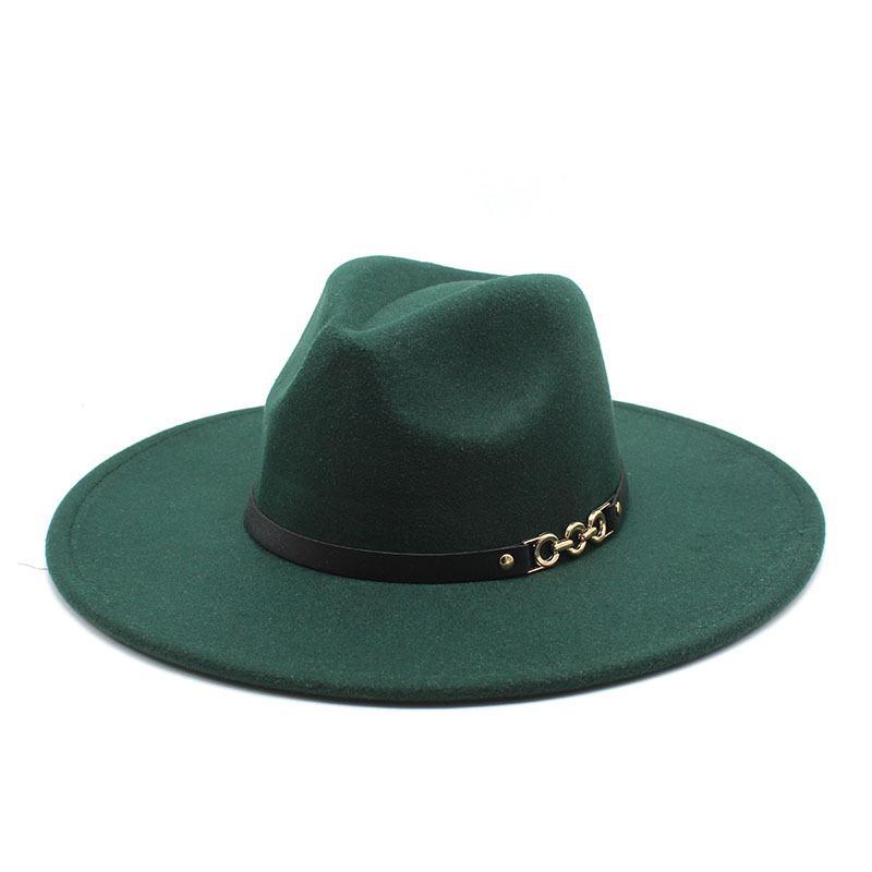 Big Eaves Wool Jazz Top Hat Women'S Casual Big Edge Felt Hat Men'S Jazz Hat 9.5Cm