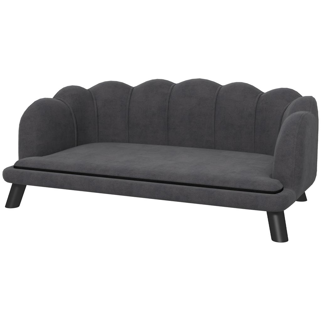 Dog Sofa, Pet Couch Bed for Medium, Large Dogs, with Legs, Cushion - Grey