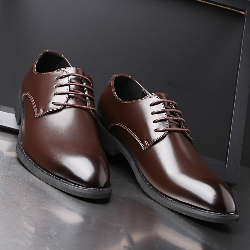 Men's Breathable Leather Shoes Black Soft Leather Soft Bottom Spring and Autumn Best Man Men's Business Formal Wear Casual Shoes
