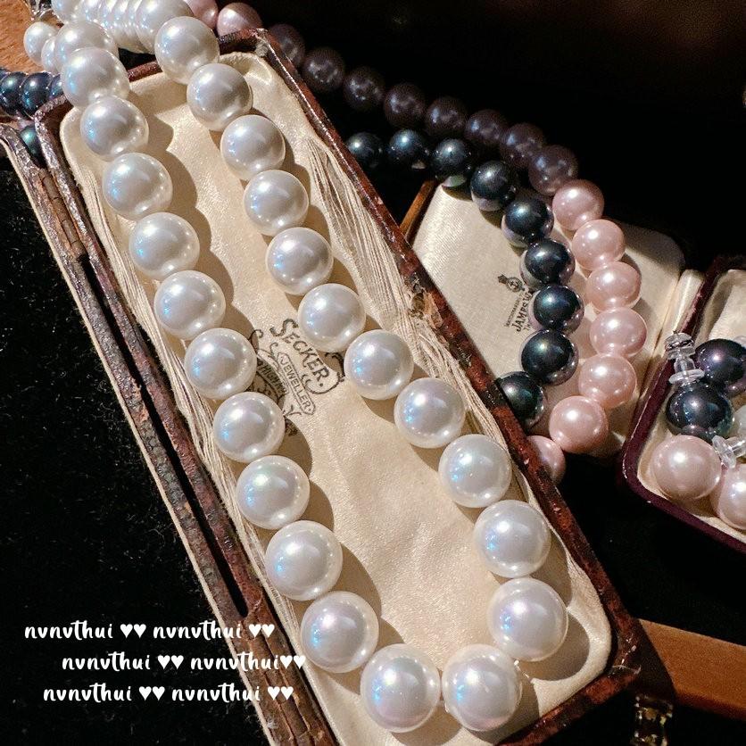 Mermaid Tears, Lady, Pink Pearl Necklace, Papalacha, Baroque, Seawater Black Pearl Necklace, Earrings