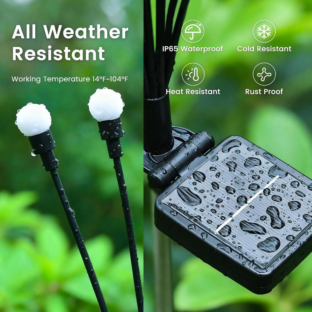 Solar Garden Lights, 2 Pack Color Changing Solar Christmas Decor