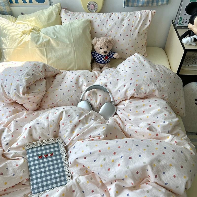 Set de lenjerie de pat 100% bumbac nor ultra-moale prietenos cu pielea set de 4 piese husă de plapumă respirabil clasa A textile de casă