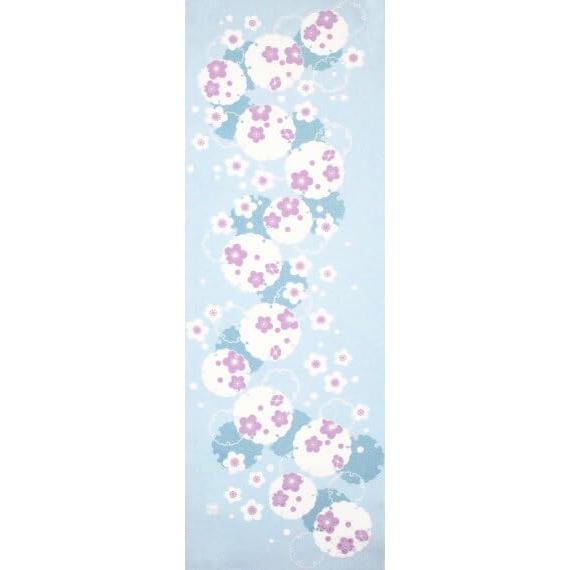 Sen No Anbo Tenugui "Ume Setsuwa Light Blue" Hand-dyed 100% Cotton Tokka Made In Japan 35cm X 100cm Setsuwa Plum Spring Beginning Japanese