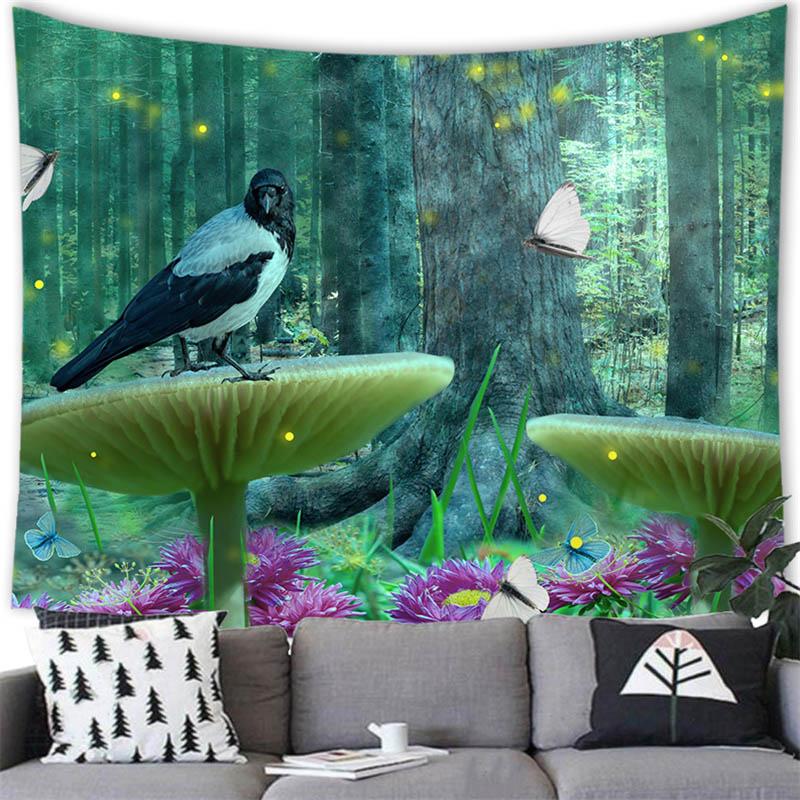 

Креативный гобелен с волком и совой, дикая природа, украшение для дома, спальня, гостиная, фон, настенный декоративный гобелен 100x75cm