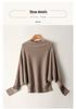 Women's Fashionable 100% Pure Wool Cashmere One-Shoulder Sweater with Batwing Sleeves - Autumn & Winter Style