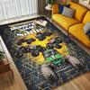 Personalized Name Monster Jam Night Living Room Non-Slip Area Rug Soft Carpet for Bedroom Kids Playroom Sofa Office Home Decor Doormat