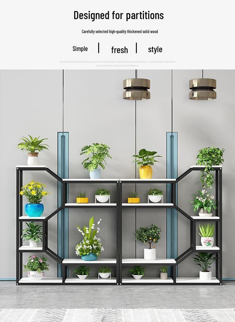 Wrought Iron Storage Rack: Bookshelf, Wine & Display Cabinet, Flower Stand, Partition Shelf for Living Room & Dining Room.