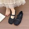 Fashion Breathable Lace Fairy Flat Shoes Women's Summer New Model Me Slip-On Mary Janes Faionable Soft Casual Luxury Footwear