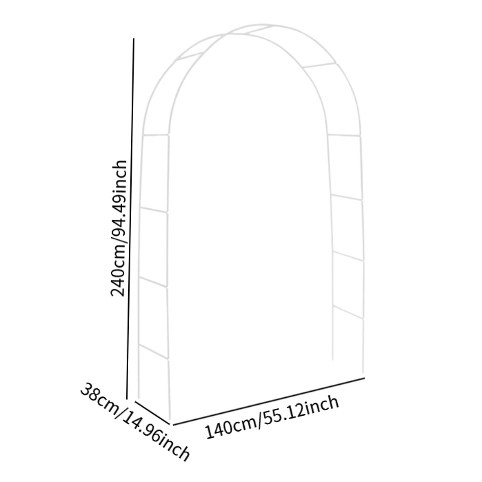 1Pcs Metal Garden Arch Large Size Heavy Duty Steel Frame DIY Metal Trellis Archway Kit for Wedding Ceremony Backdrop белый